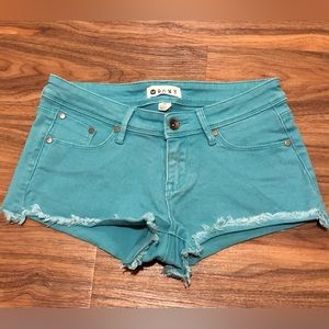 Turquoise Roxy Jean Shorts